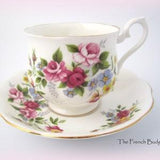 Royal Albert Vintage Rose Bouquet Teacup and Saucer Set Made in ENGLAND Tea Cup