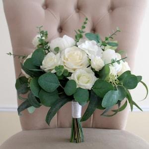 Ivory & greenery bouquet,Wedding bouquet,bridal bouquet,bridesmaids bouquet , silk bouquet,peony bouquet, wedding accessories,cake toppers
