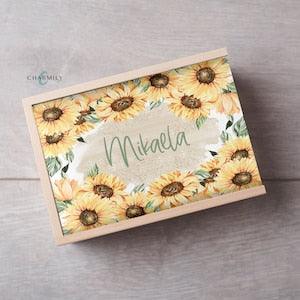 Sunflower Keepsake Box | 3 Sizes | Personalised | Non-Personalised | Mother's Day Gift | Memories Box | Nursery Decor