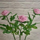 Bouquet tea roses Flowers Bouquet beaded Flowers Wildflowers Pink rose Tea roses Handmade beaded roses Beaded Roses Flowers in a vase Gift