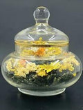 Sealed Dried Yellow Flower Cloche Terrarium