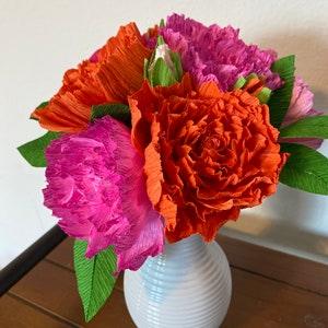 Crepe Paper Flowers- Pink and Orange color