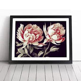 Flawless Peony Flowers Framed Wall Art Poster Print Home Decor Picture Large