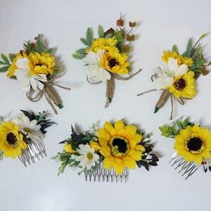 Sunflower Boutonnieres Groomsmen Flowers Wedding  Boutonniere Berries boutonniere Rustic Boutonniere, Boutonniere for groom, groomsmen
