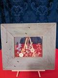 Vtg Reclaimed Barn-Wood Framed Pressed Flower Art