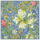 William Morris's Light Blue Golden Lily Detail Counted Cross Stitch Pattern