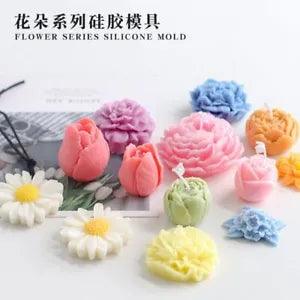 Daisy Peony Candle Mold Flower Decoration Silicone Mold Candle Making Tools 1pc