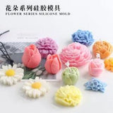 Daisy Peony Candle Mold Flower Decoration Silicone Mold Candle Making Tools 1pc