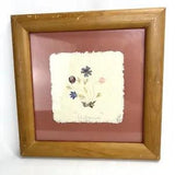 Vintage Wall Art Framed Pressed Dried Wild Flowers Handmade Signed 8.75??? x 8.75???