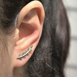 Silver Stud Green Leaf Earrings, Celebrating Nature's Beauty Emerald Leaf Earrings