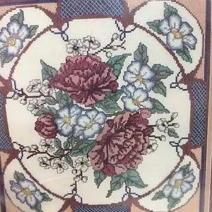Vintage Golden Bee Counted Cross Stitch Kit Oriental Peonies 12" x 12"
