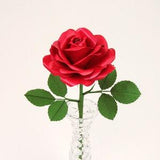 Red Paper Linen Rose 4th Anniversary Gift for Her / Paper Linen Flower for Linen Anniversary Gift for Him / Red Rose Fourth Anniversary Gift