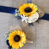 Rustic Sunflower Collection- Boutonni??re or Corsage Wood Flower Sunflower Customizable
