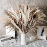 100PCS Dried Pampas Grass Decor Bouquet for Wedding Boho Flower Home Table Decor