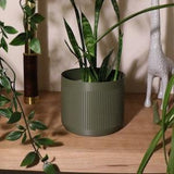 Indoor Plant Pot - Stripe pattern circular pot / planter - Eco-friendly, sustainable, biodegradable plastic - Gift - Present - 3D Printed