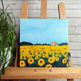 Sunflowers Painting, Floral Art, Floral Landscape, Sunflower Landscape, Sunflowers, Landscape Painting, Canvas Art, Sunflower field