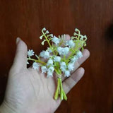 3PC 1:6 Scale Dollhouse Miniatures Lily of The Valley Flowers Wedding Decor Set