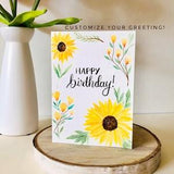 Original Handmade Watercolour Sunlower Card, Mother??s Day Card, Birthday Card, Anniversary Card, Bridal Shower, Sympathy, Just Because Card