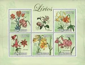 Lilies Flowers Souvenir Sheet of 5 Stamps Mint NH