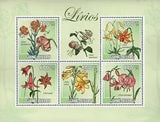 Lilies Flowers Souvenir Sheet of 5 Stamps Mint NH