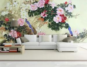 3D Peonies In Bloom G17469 Wallpaper Wall Murals Removable Self-adhesive Honey