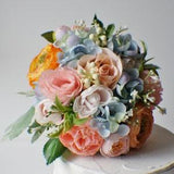 READY TO SHIP, Bridal bouquet, ranunculus bouquet, wedding bouquet, bridal bouquet, wedding flowers, boho bouquet, pastel pink blue