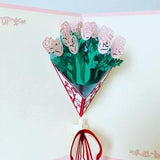 Blush roses bouquet | Pop up 3D greeting card | cyber Monday