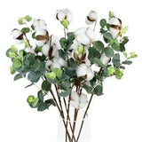 Naturally Dried Cotton Flower Artificial Plants Branch for Wedding Party...