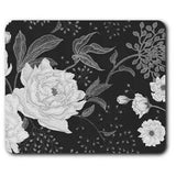 Rectangle Mouse Mat BW - Vintage Peonies Roses Vintage Flowers #37493