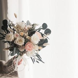 Customizable Preserved/Dried Wedding Bouquet and Boutonniere