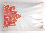 Lotus Flower Pillow Sham, Aquarelle Style Half Lily Ayurveda Meditation Theme