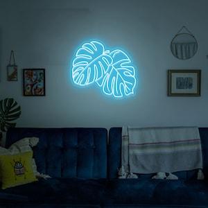 Monstera Leaf Neon Signs, Plant Neon Sign, Custom Neon Sign, Green Leaf Led Lights, Birthday Gifts, Neon Sign For Wall, Bedroom Decor