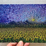 Purple Sunflower Landscape PRINT | Beautiful Wall Art Decor | Vibrant Modern Artwork For Nature Lovers | Stationary, Postcards, Cards