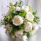 Elegant Handmade Ivory Rose Wedding Bouquet - Perfect for the Bride