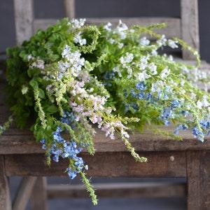 31.5" Small Spring Wildflowers, Blue/Pink/White Plant, Artificial Flower, DIY Floral, Wedding/Home/Holiday Decorations | Mom Gifts for Her