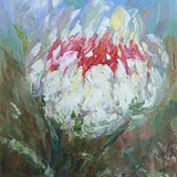 Growing peony oil painting original Blooming peonies spring etude small handmade painting