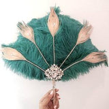 Any color Feather Fan, Gatsby fan, Bridal feather fan, Wedding fan,Art deco fan, 1920s fan, Ostrich fan, Peacock Fan, Hand fan, Bridal fan