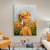 Sunflower Serenity,Impressionist Art, Sunflower Field, Summer Artwork, Warm Palette,Nature Canvas,Floral Art,Rustic Decor,Whimsical Painting