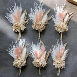 Mini Dried Flower Bouquet Set of 6 for Boho Floral Wedding, Table