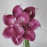 Real Touch Warm Purple  fussia red Calla Lily purple  Picasso Calla Lilies Bouquets Bridal Wedding Bouquet Centerpieces Corsage Boutonniere