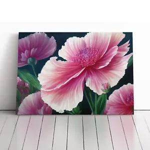 Eye Opening Carnation Flowers Canvas Print Wall Art Framed Picture Large