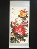 Chinese Scroll Painting The peonies bloom in prosperity Decor Gift