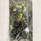 Graphic 45 Rose Bouquet Collection, 15 pcs ea pkg, Sold in 2 colors, paper flowers for scrapbooking, card making, mixed media, embellishment