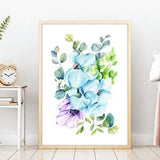 Blue Orchid Watercolor, Print Blue Flowers Poster, Floral Art Print, Print Blossom Wall Art Flower, Botanical Print, Floral Wall Decor