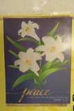 "peace" Lily Flowers, John 14:27 PEACE I GIVE YOU print Linen texture HOUSE flag
