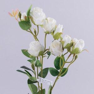 White Roses Tall Bouquet, Artificial Rose Branch, Rose Bud Arrangement, Faux Ivory Roses bouquet, Silk roses, Wedding decor, Home decor