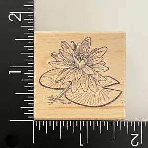Great Impressions Water Lilies Lily Pad Lotus C276 Wood Mounted Rubber Stamp