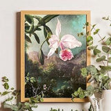 Pink Orchid Flower Botanical Print, Vintage Print, Vintage orchid print, Art Print, Orchid Print, Flower Art, Wall Decor, Tropical Print