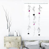 Handmade Asian Wall Decor Art, Orchid Wall Hanging, Orchid Wall Decor, Bamboo Wall Art, Chinese Wall Art, Flower Wall Decor, Boho Wall Art