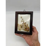 Vintage Boho Botanical Dried Flower Butterfly Brazil Convex Framed Wall Art